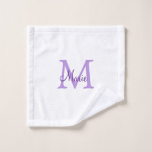simple minimal add name monogram pink red throw wash cloth