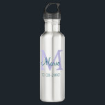 simple minimal add name monogram purple green date 710 ml water bottle<br><div class="desc">beautiful design</div>
