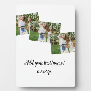 simple minimal add our photo collage name text plaque