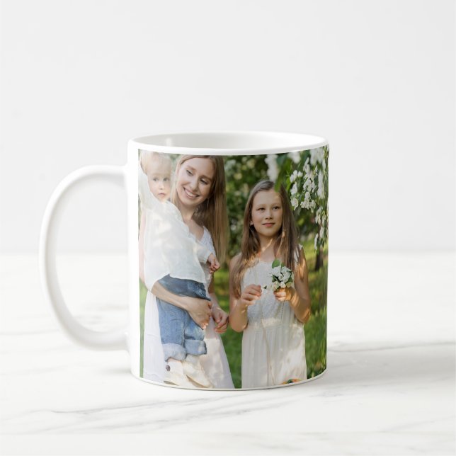 simple minimal add our photo collage name text   t coffee mug (Left)