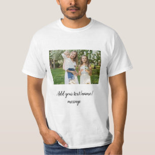 simple minimal add our photo collage name text T-Shirt