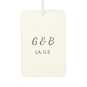SIMPLE MINIMAL add your couple name city name text Air Freshener