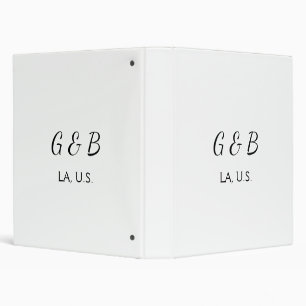 SIMPLE MINIMAL add your couple name city name text Binder