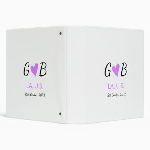 SIMPLE MINIMAL add your couple name city name text Binder