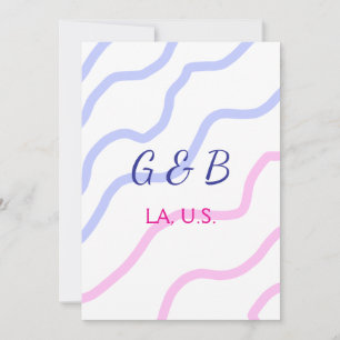 SIMPLE MINIMAL add your couple name city name text Invitation