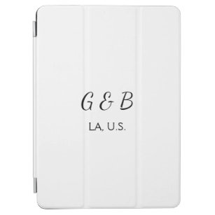 SIMPLE MINIMAL add your couple name city name text iPad Air Cover