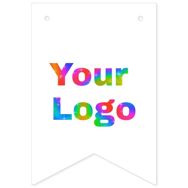 simple minimal add your logo business name text bunting flags (First Flag)