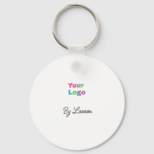 SIMPLE MINIMAL ADD YOUR LOGO CUSTOM TEXT HERE BUSI KEYCHAIN