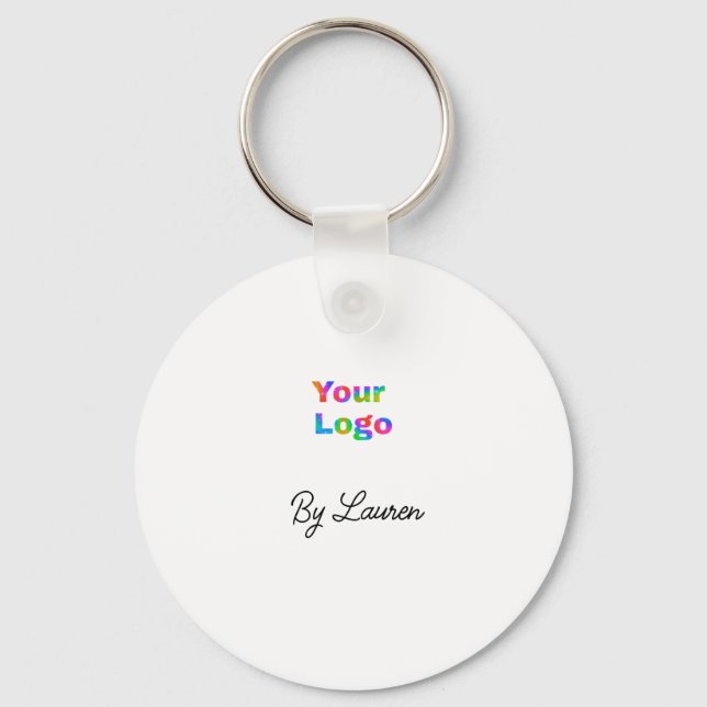 SIMPLE MINIMAL ADD YOUR LOGO CUSTOM TEXT HERE BUSI KEYCHAIN (Front)