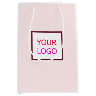 SIMPLE MINIMAL ADD YOUR LOGO CUSTOM TEXT HERE BUSI MEDIUM GIFT BAG