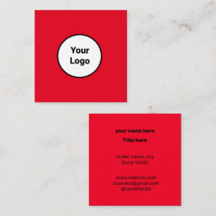 SIMPLE MINIMAL ADD YOUR LOGO CUSTOM TEXT HERE BUSI SQUARE BUSINESS CARD