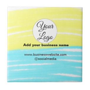 simple minimal add your logo/design BLUE YELLOW  T Tile