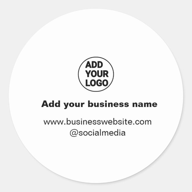 simple minimal add your logo/design custom add web classic round sticker (Front)