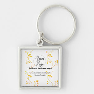 simple minimal add your logo/design gold yellow t keychain