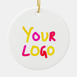 simple minimal add your logo/design here business ceramic ornament