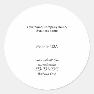 simple minimal add your logo/design here business  classic round sticker