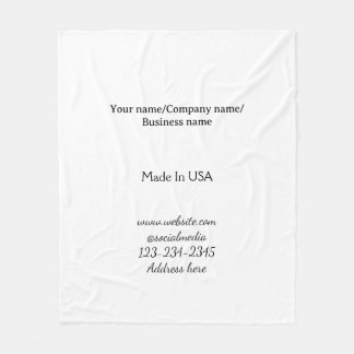 simple minimal add your logo/design here business fleece blanket