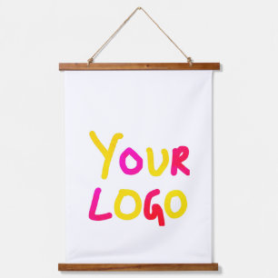 simple minimal add your logo/design here business hanging tapestry