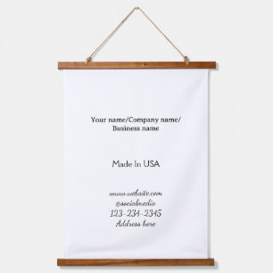 simple minimal add your logo/design here business hanging tapestry