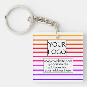 simple minimal add your logo/design here business keychain