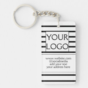 simple minimal add your logo/design here business keychain