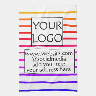 simple minimal add your logo/design here business kitchen towel