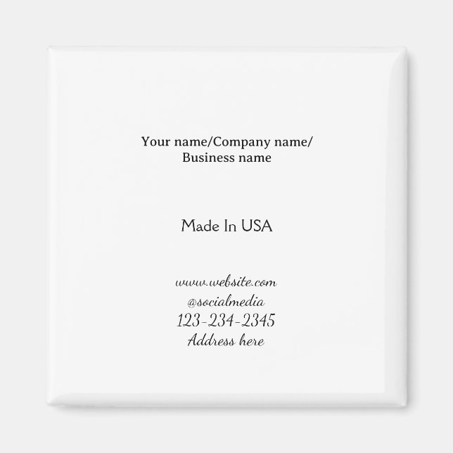 simple minimal add your logo/design here business  magnet (Front)