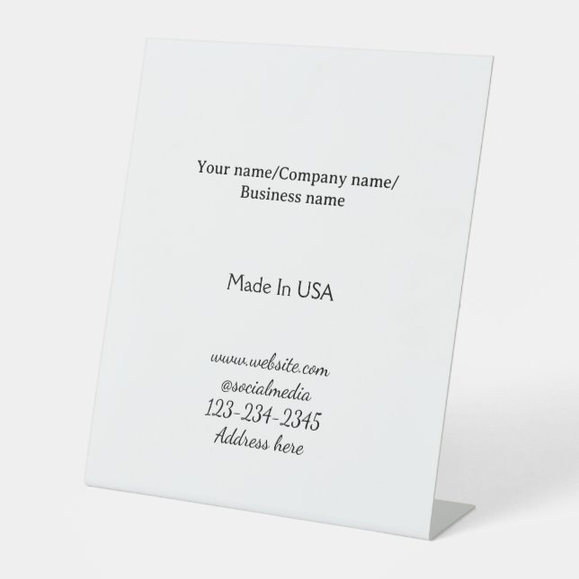 simple minimal add your logo/design here business  pedestal sign (Front)