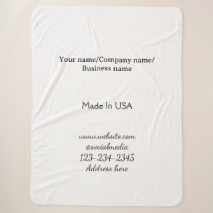 simple minimal add your logo/design here business sherpa blanket