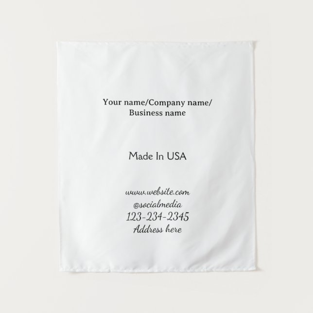 simple minimal add your logo/design here business  tapestry (Front)