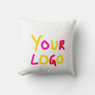 simple minimal add your logo/design here business  throw pillow