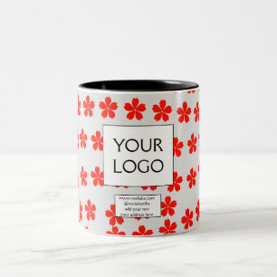 simple minimal add your logo/design here business Two-Tone coffee mug