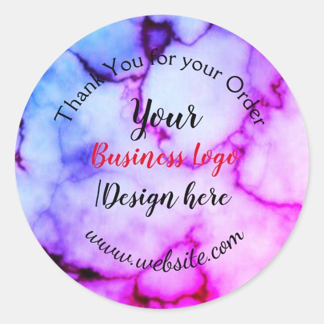 simple minimal add your logo/design here marble cl classic round sticker (Front)