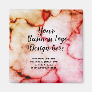 simple minimal add your logo/design here marble  m magnet