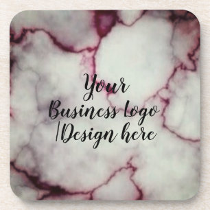 simple minimal add your logo/design here marble  s coaster