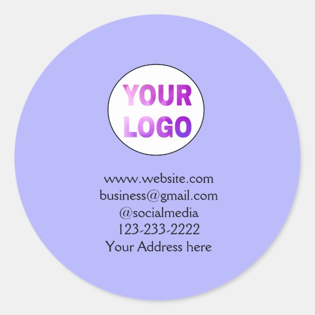 simple minimal add your logo/design here text clas classic round sticker (Front)
