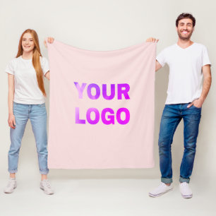 simple minimal add your logo/design here text      fleece blanket