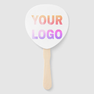 simple minimal add your logo/design here text hand fan