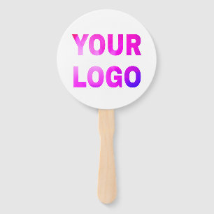 simple minimal add your logo/design here text      hand fan