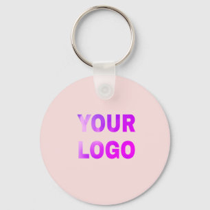 simple minimal add your logo/design here text keychain