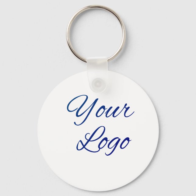 simple minimal add your logo/design here text      keychain (Front)