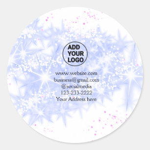 simple minimal add your logo/design here text name classic round sticker