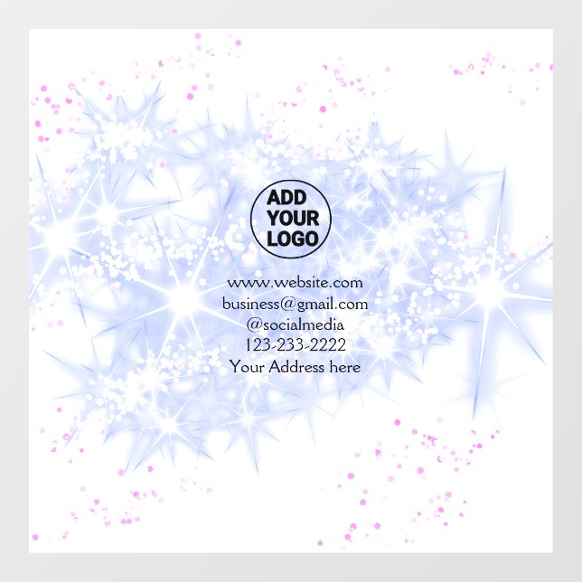 simple minimal add your logo/design here text name window cling (Sheet)