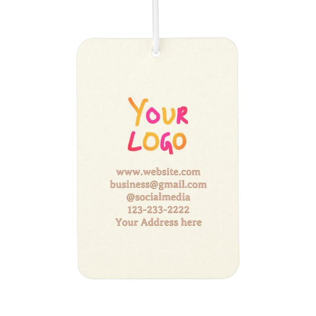 simple minimal add your logo/design here text  pos air freshener (Front)