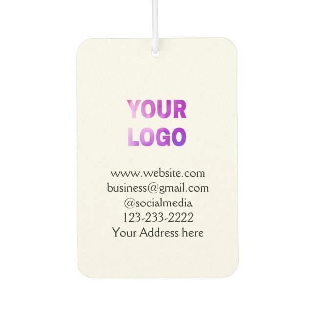 simple minimal add your logo/design here text  pos air freshener (Front)