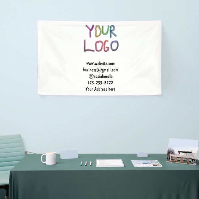 simple minimal add your logo/design here text  pos banner (Tradeshow)