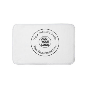 simple minimal add your logo/design here text pos bath mat