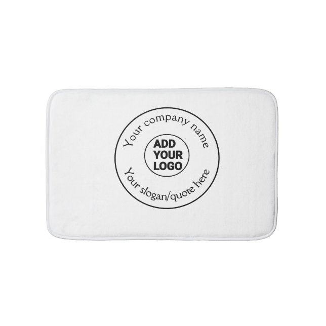 simple minimal add your logo/design here text  pos bath mat (Front)