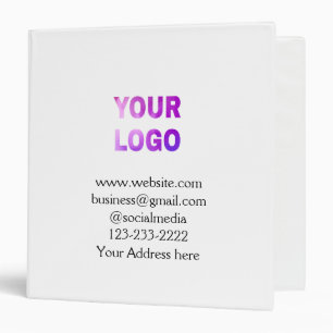 simple minimal add your logo/design here text pos binder