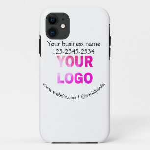 simple minimal add your logo/design here text pos iPhone 11 case